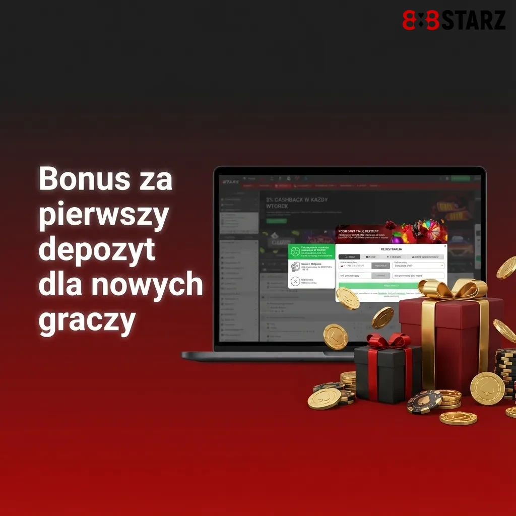 Grafika promująca bonus powitalny: 100% do 8200 PLN + 150 darmowych spinów i do 550 PLN na zakłady sportowe