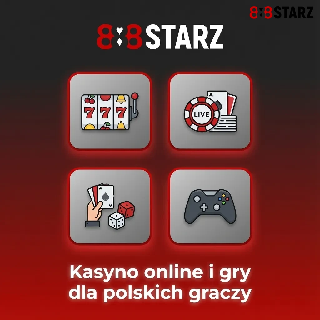 Interfejs polskiego kasyna online z automatami, ruletką, blackjackiem i stołami live z krupierami