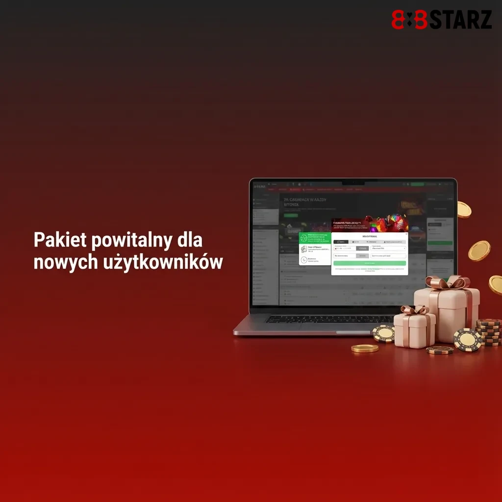 Grafika promująca pakiet powitalny: do 8200 PLN na casino, 150 darmowych spinów i 550 PLN na zakłady sportowe