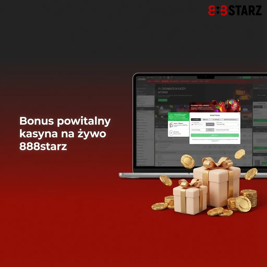 Baner kasyna 888starz z bonusem powitalnym do 8200 PLN, 150 darmowymi spinami i ofertą na kasyno na żywo