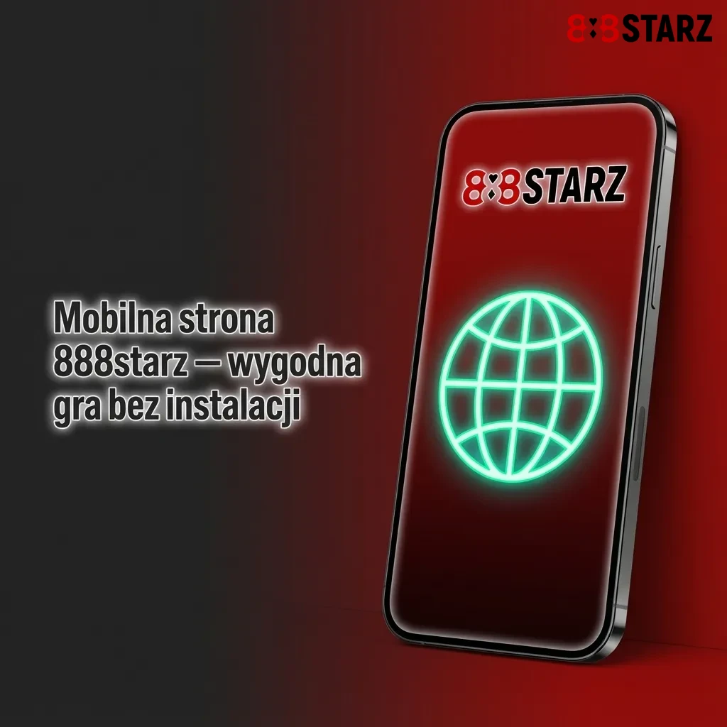 Ekran smartfona z mobilną stroną 888starz, menu kasyna i zakładów, bez potrzeby instalacji aplikacji