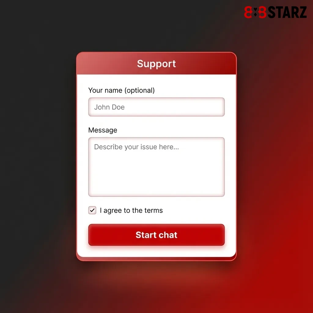 Grafika promująca całodobową obsługę klienta 888starz dla polskich graczy, z ikonami czatu, e-maila i formularza