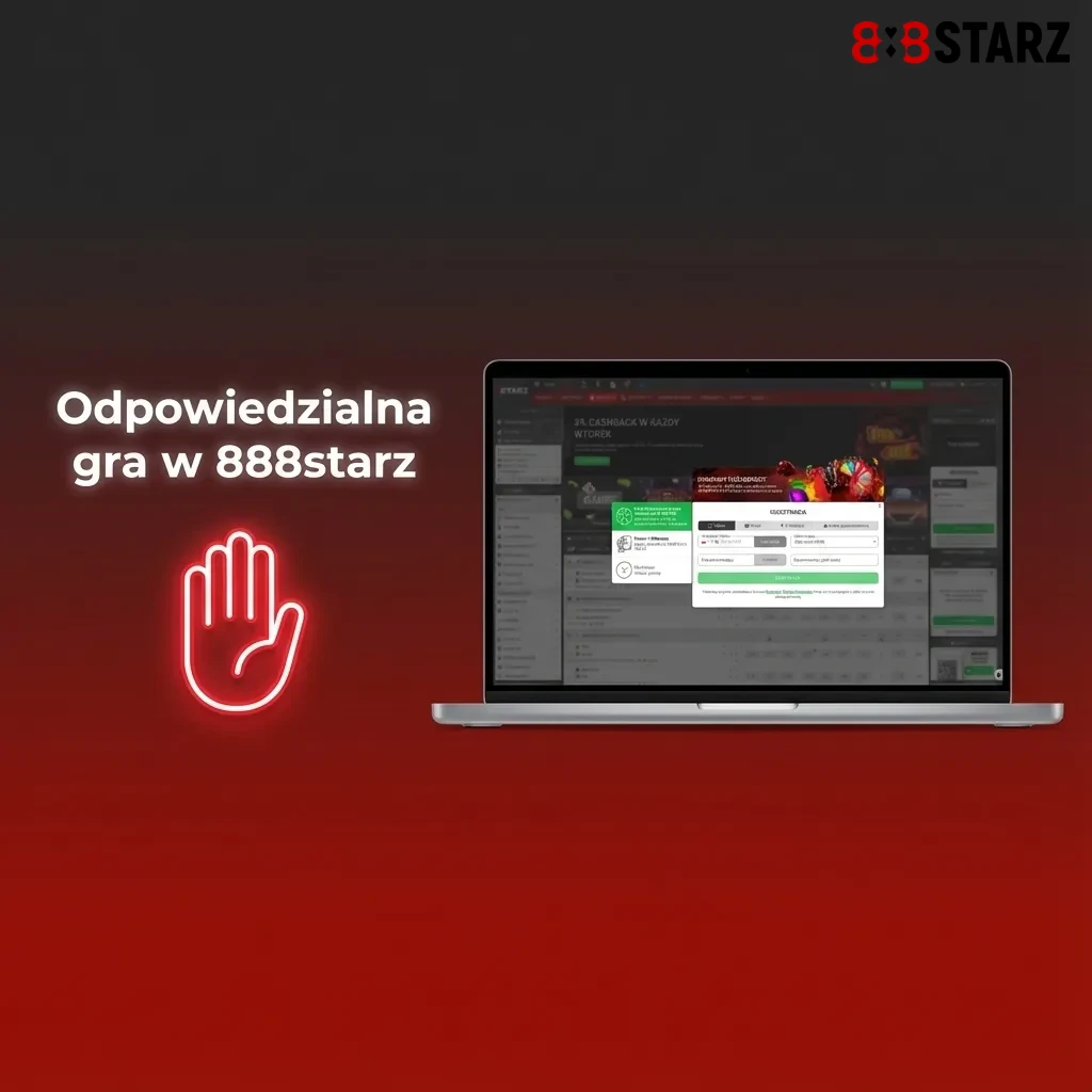 Grafika 888starz podkreślająca zasady odpowiedzialnej gry i kontrolę budżetu kasynowego