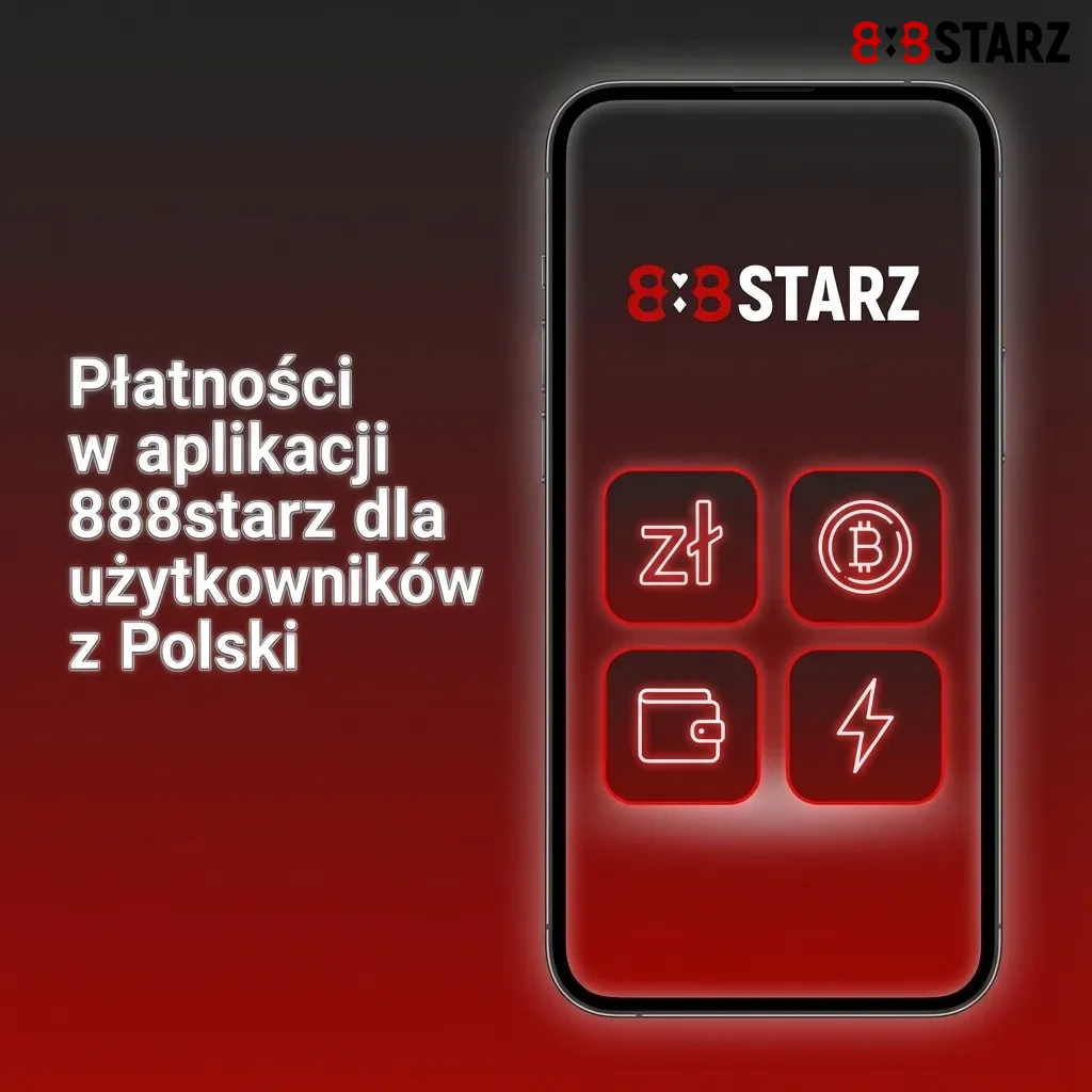Ekran aplikacji 888starz z polskimi metodami płatności: Skrill, Visa, Mastercard, Binance Pay i inne