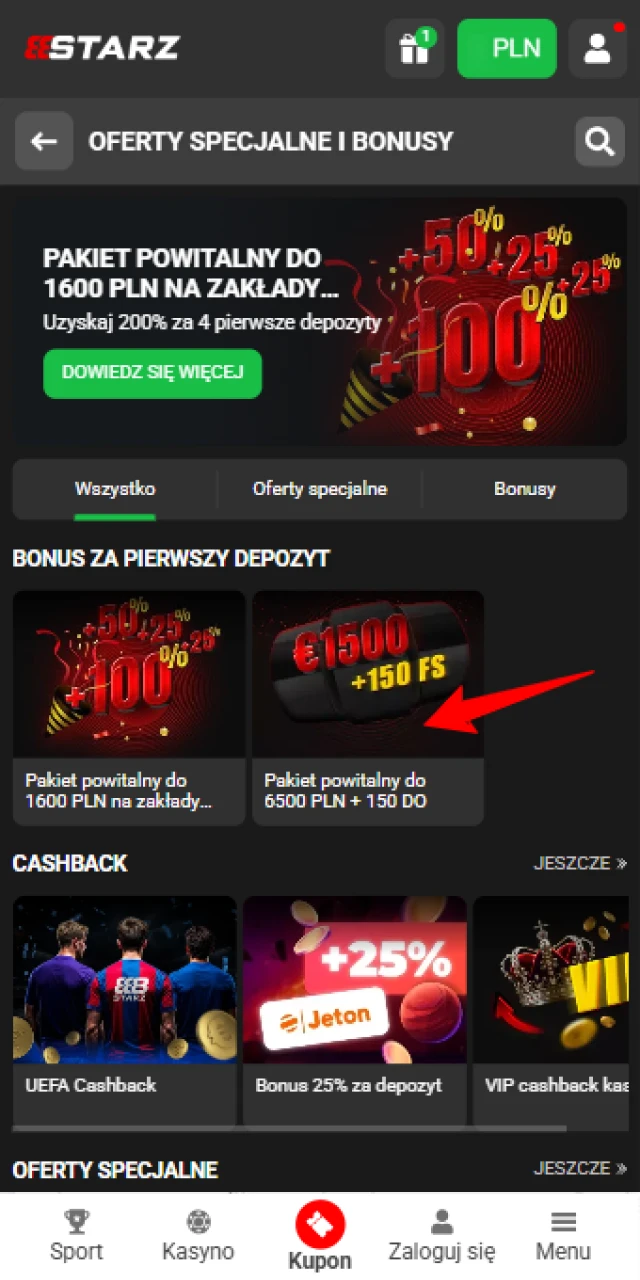 Skorzystaj z oferty powitalnej 888starz, aby zwiększyć swój kapitał, lub kontynuuj grę ze środkami własnymi.