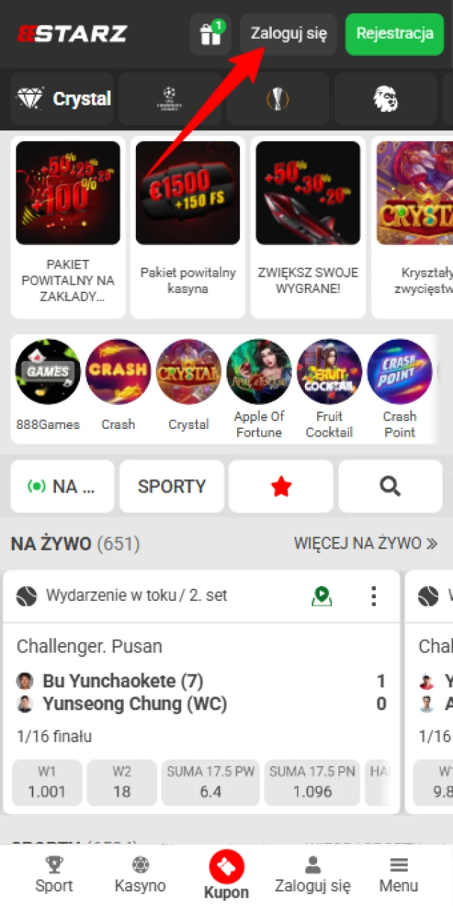 Otwórz panel logowania 888starz i zaloguj się do swojego konta teraz.