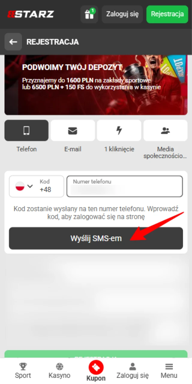 Zweryfikuj swoje dane kontaktowe w 888starz, aby pomyślnie założyć konto.