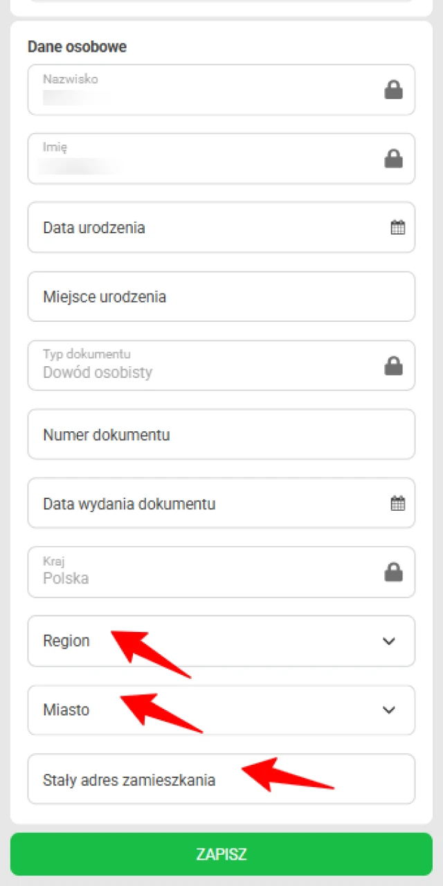 Udostępnij dokument potwierdzający adres, aby zweryfikować profil na stronie 888starz.