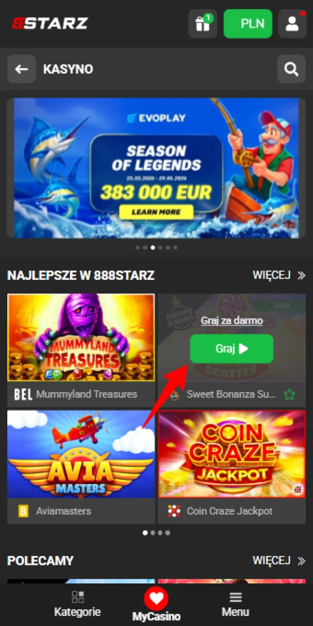 Wybierz preferowany tryb rozgrywki i uruchom automaty w serwisie 888starz.