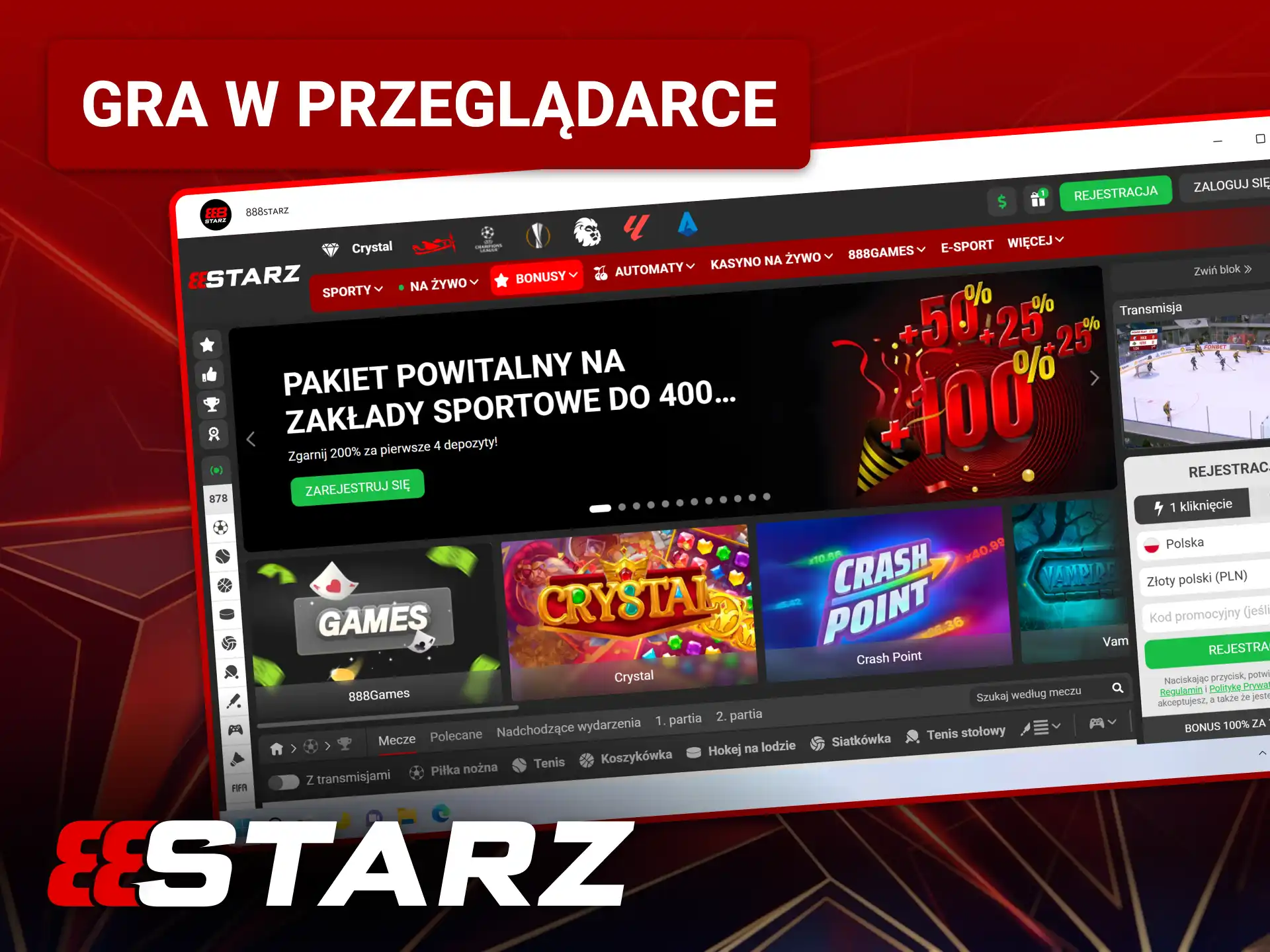 Uruchom gry bezpośrednio w przeglądarce bez pobierania w 888starz.